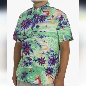 Polo Ralph Lauren Men's Classic Fit Short Sleeve Hawaiian Beach Oxford Shirt XXL
